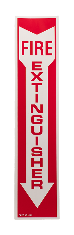 Fire Extinguisher Arrow, 4"W x 18"H, Vinyl
